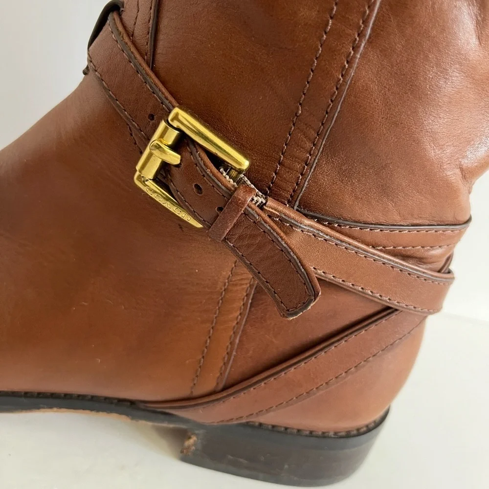 Coach Micha Leather Riding Boots Brown Size 8B